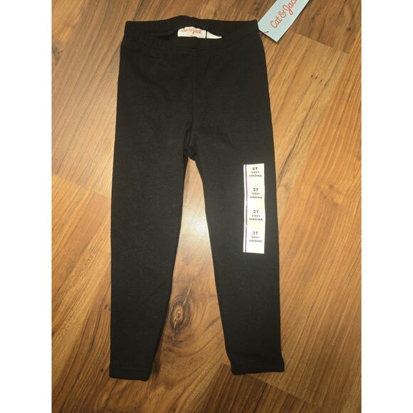 Cat & Jack Cozy Leggings Girls Size 2t Black Pul On - Picture 1 of 4